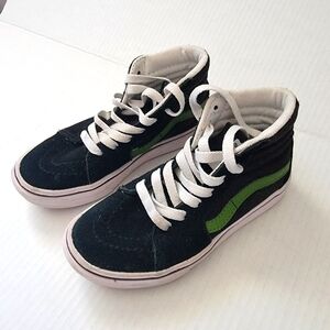 VANS Kids High-Top Sneakers - Black and Green Size 12.5 Comfy Cush Lightweight